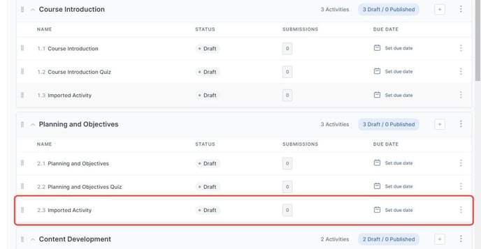 Import an Activity - Step 8