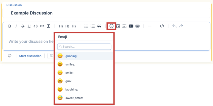 Click emoji icon to insert emoji