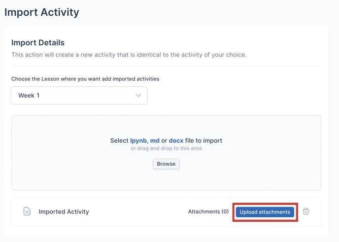 Upload Attachments - Import Activity